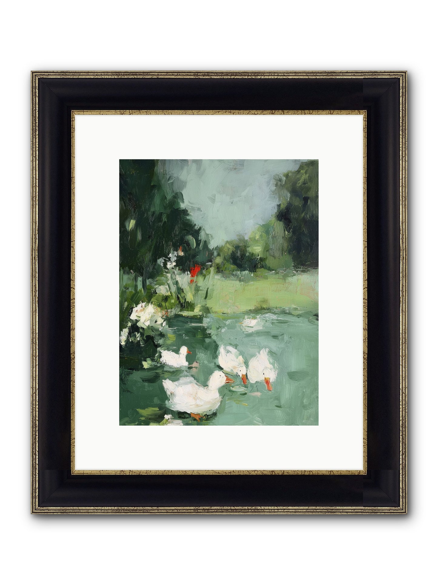 Mirror Waters Framed Print - Black & Gold 9x12
