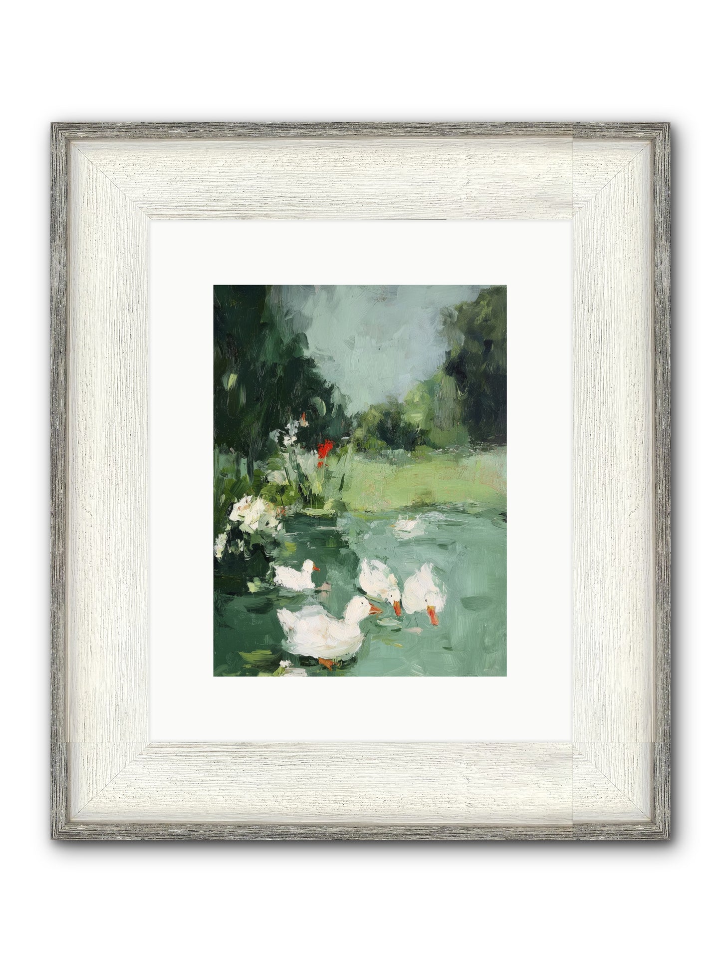 Mirror Waters Framed Print - Driftwood White 9x12
