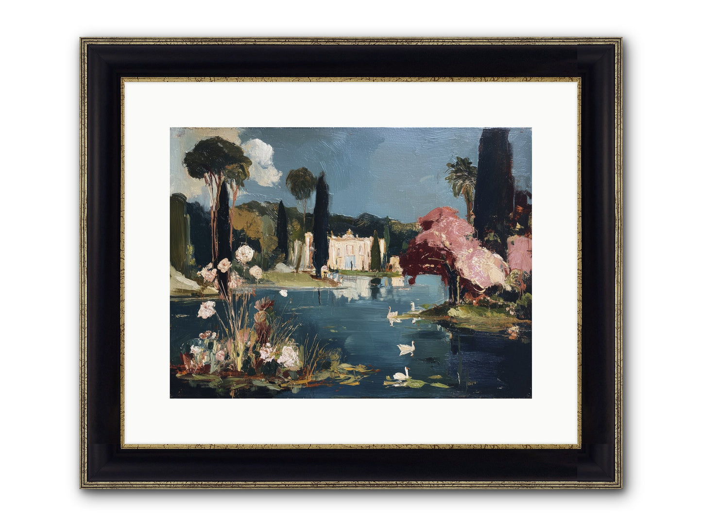 Mirrored Memories Framed Print - Black & Gold 16x12