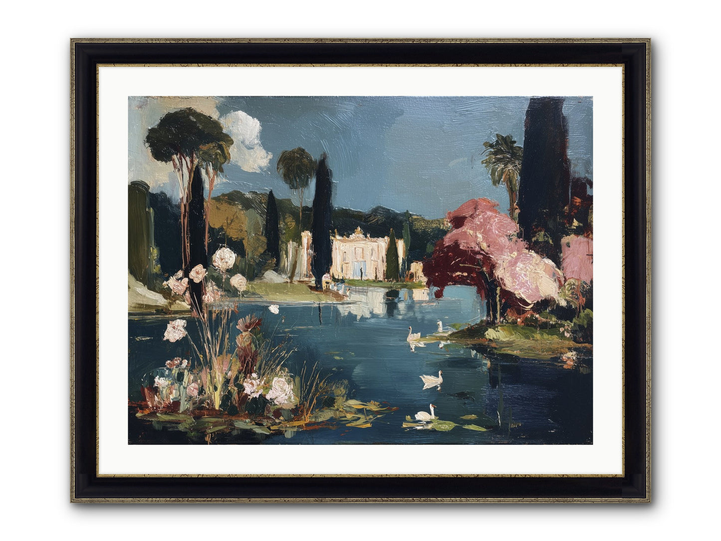 Mirrored Memories Framed Print - Black & Gold 32x24