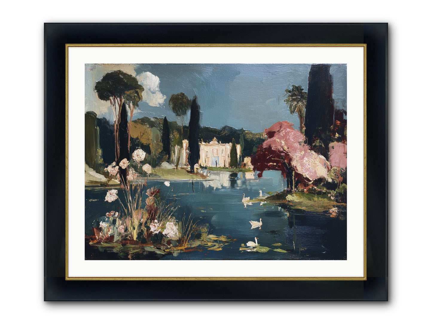 Mirrored Memories Framed Print - Wide Black w/Gold 32x24