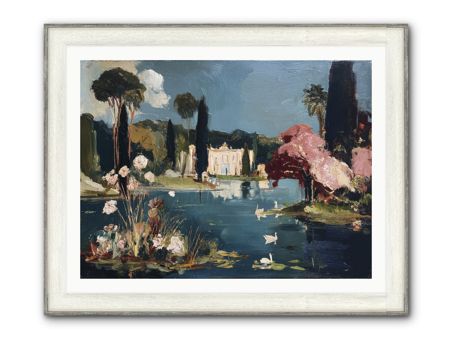 Mirrored Memories Framed Print - Driftwood White 40x30