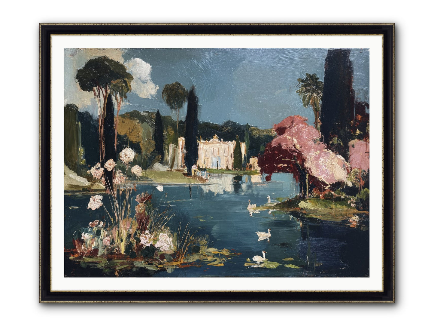 Mirrored Memories Framed Print - Black & Gold 48x36