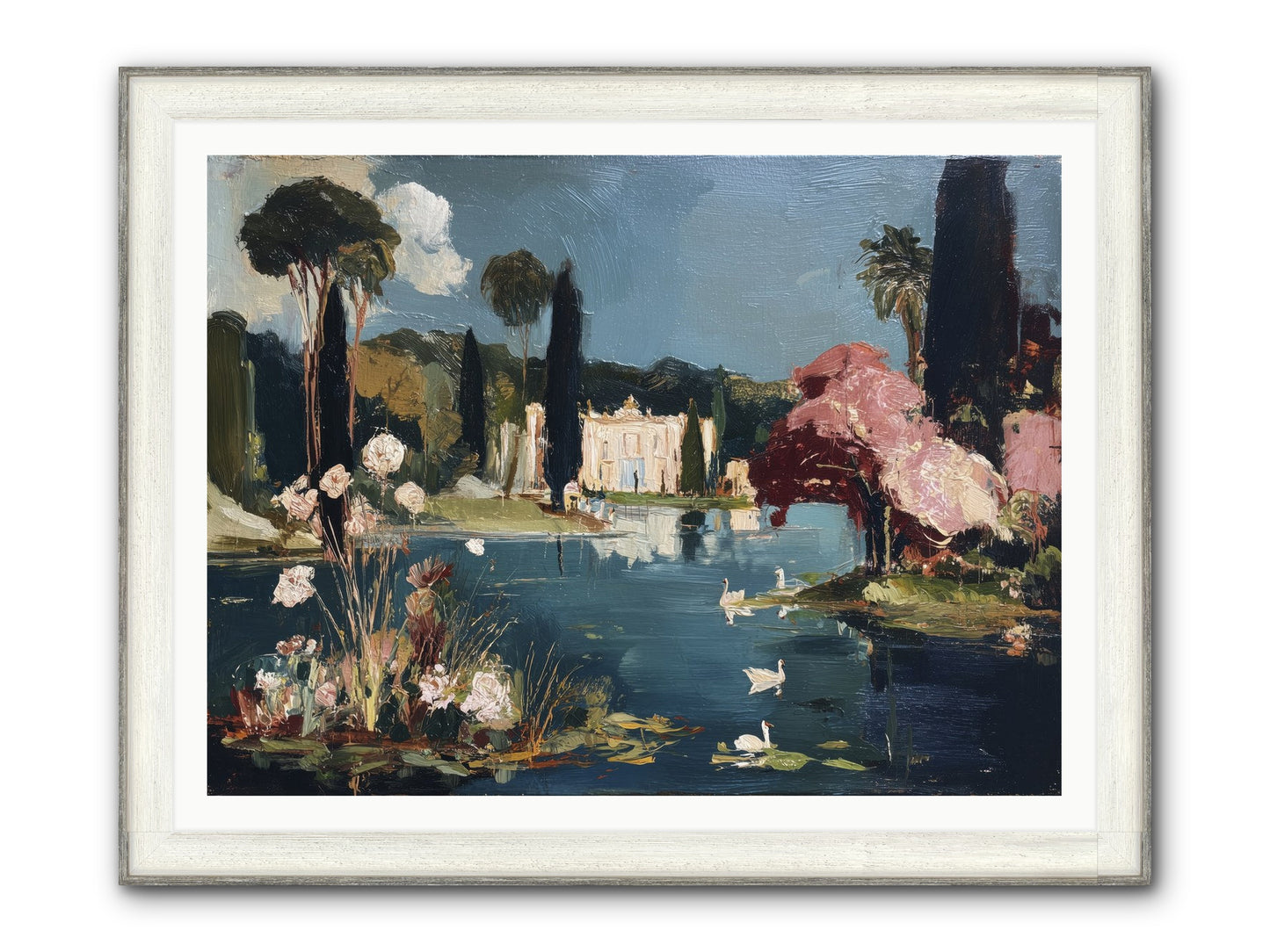 Mirrored Memories Framed Print - Driftwood White 48x36