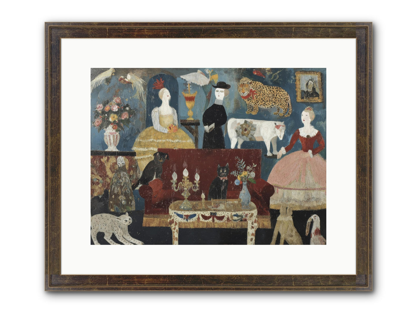 Mirth At Montpelier House Framed Print - Slimwoods Black/Gold 16x12