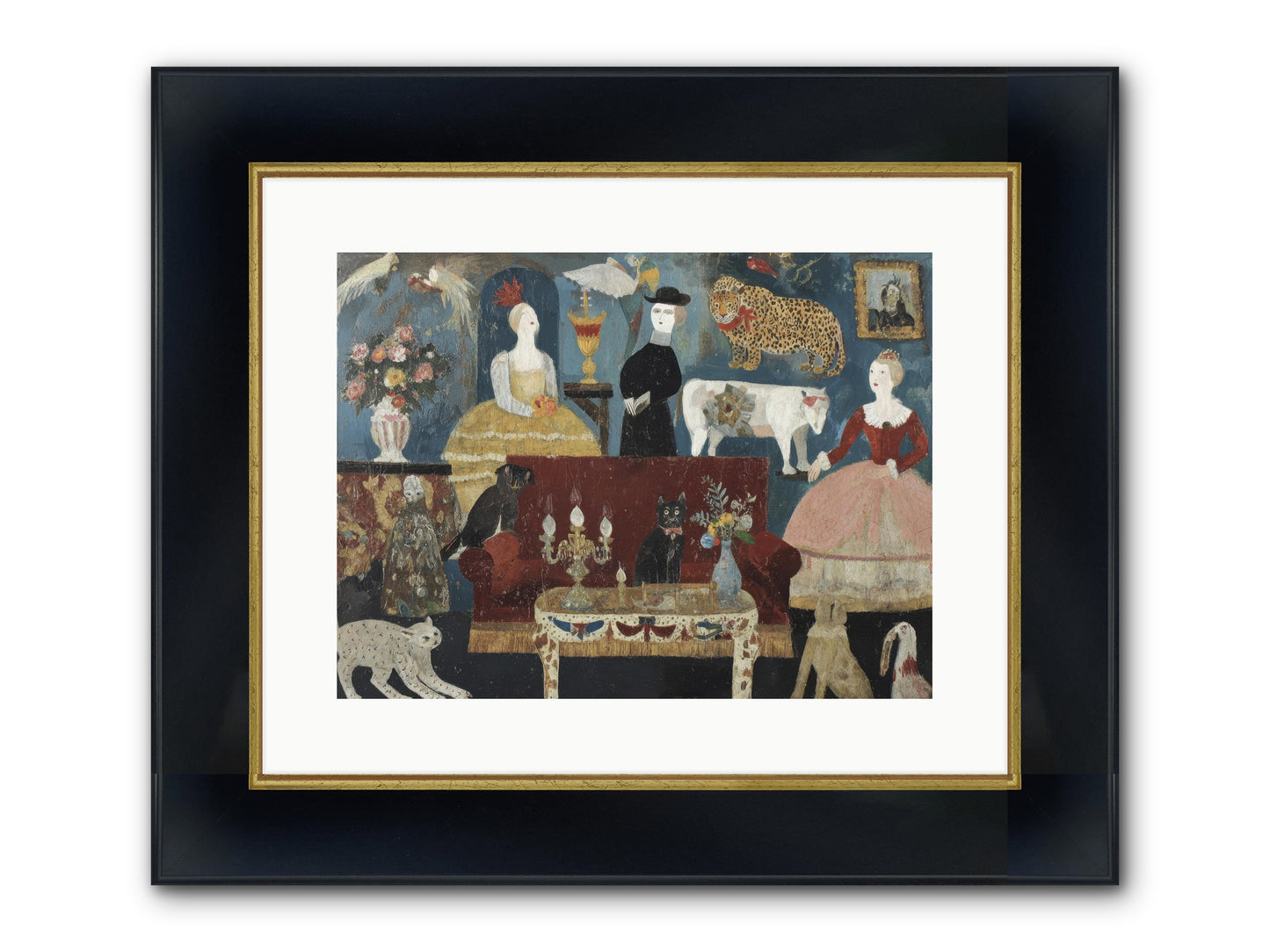 Mirth At Montpelier House Framed Print - Wide Black w/Gold 16x12