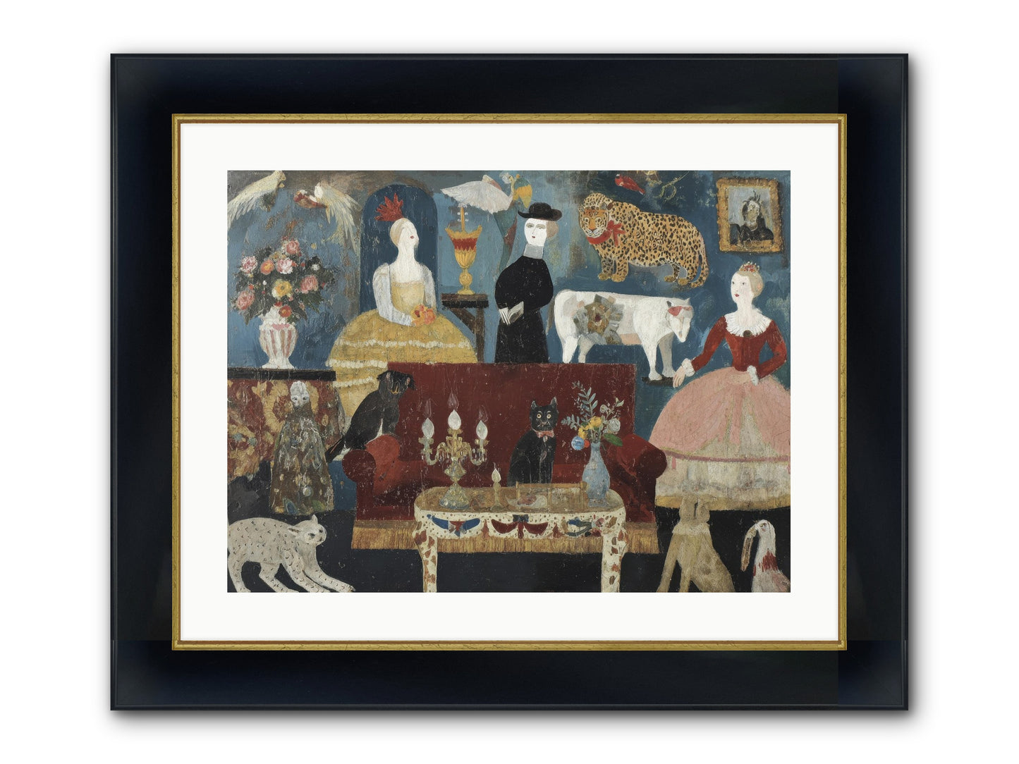Mirth At Montpelier House Framed Print - Wide Black w/Gold 24x18