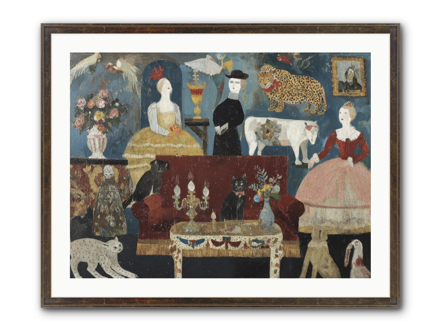 Mirth At Montpelier House Framed Print - Slimwoods Black/Gold 32x24