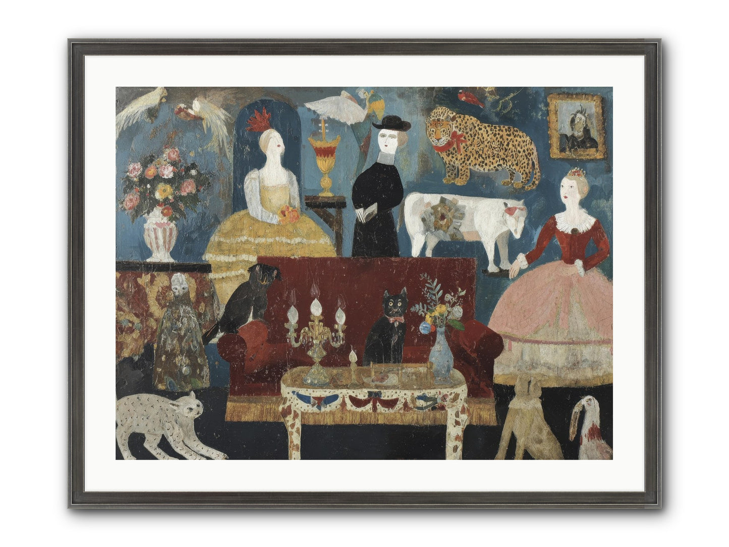 Mirth At Montpelier House Framed Print - Slimwoods Black/Silver 32x24