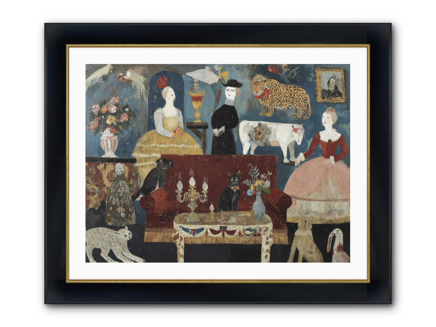 Mirth At Montpelier House Framed Print - Wide Black w/Gold 32x24