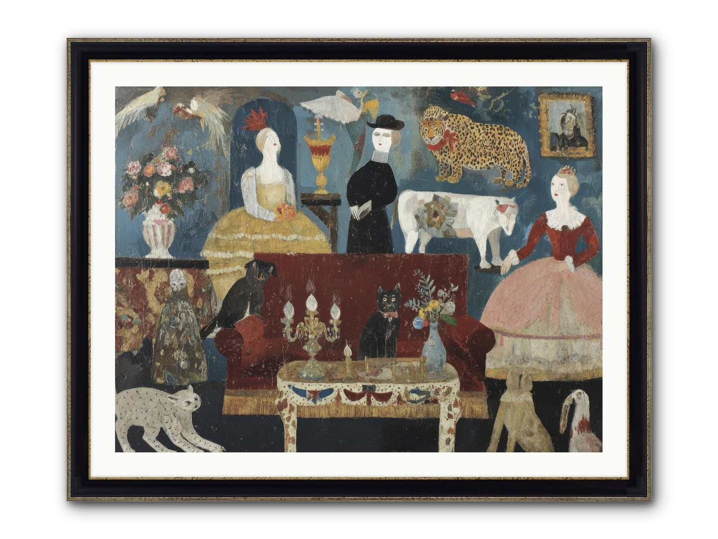 Mirth At Montpelier House Framed Print - Black & Gold 40x30