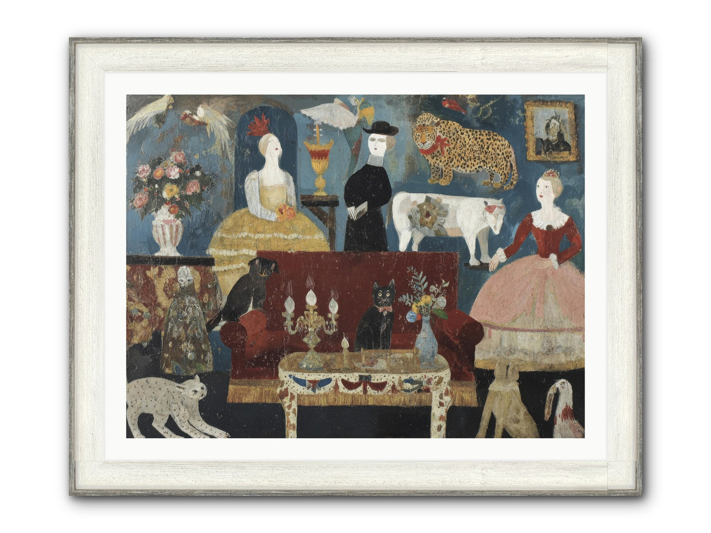 Mirth At Montpelier House Framed Print - Driftwood White 40x30