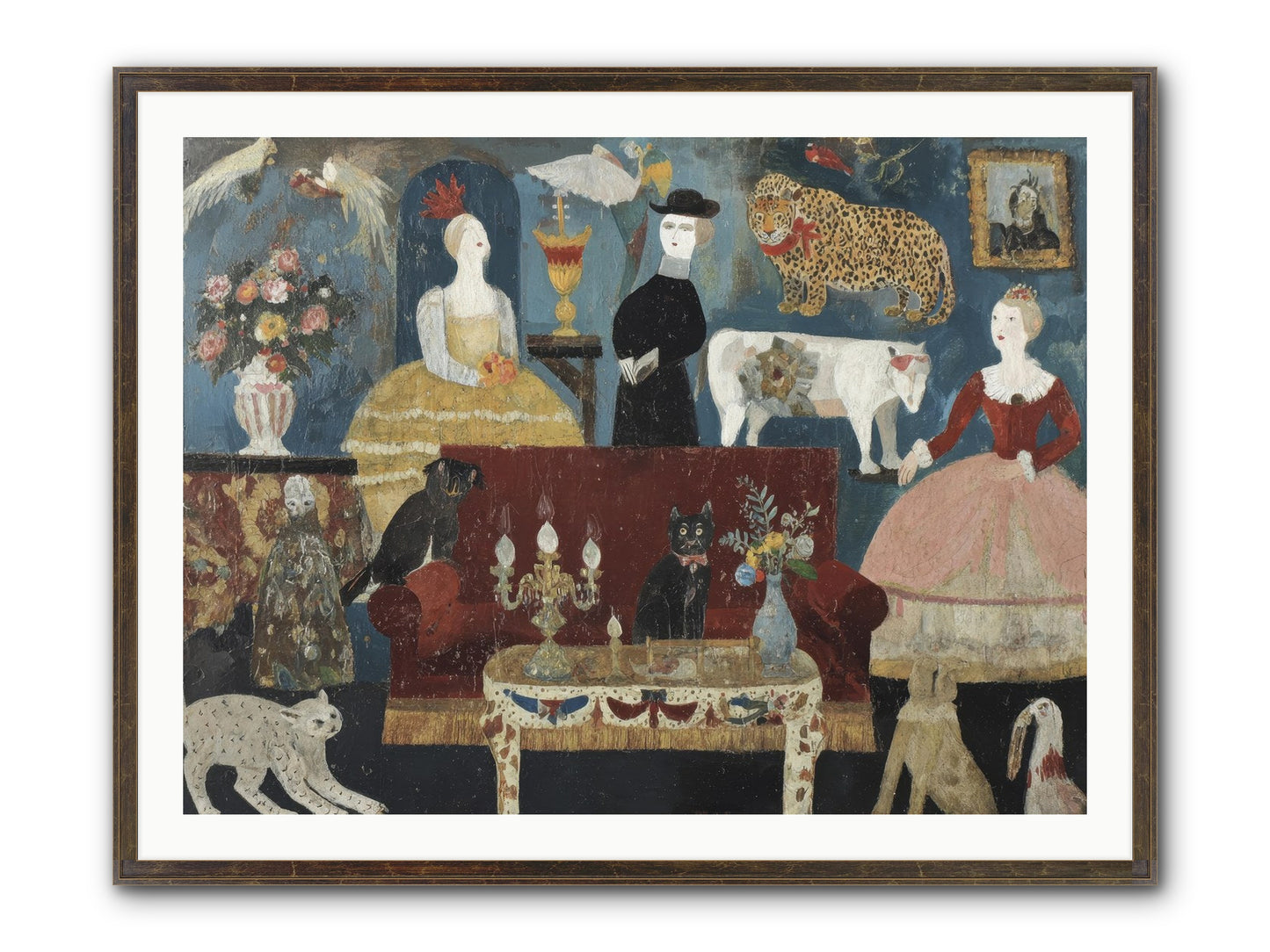 Mirth At Montpelier House Framed Print - Slimwoods Black/Gold 40x30
