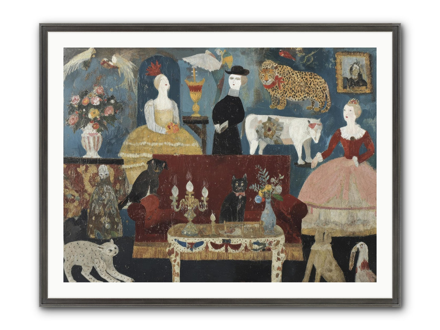 Mirth At Montpelier House Framed Print - Slimwoods Black/Silver 40x30