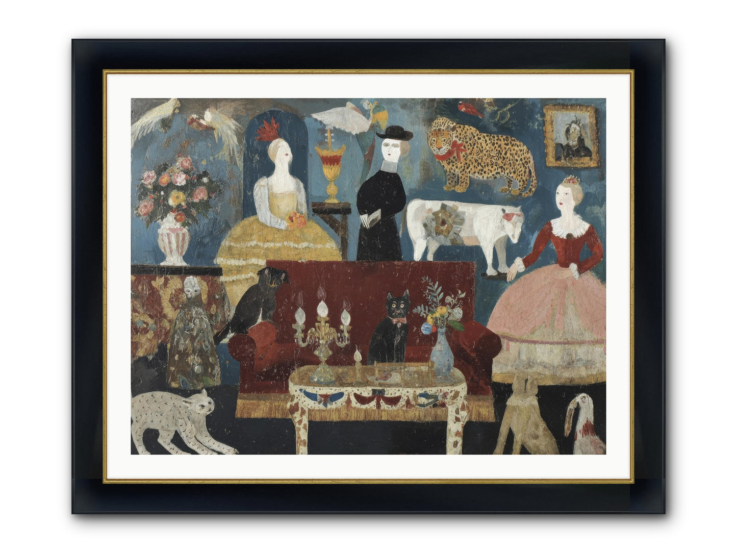 Mirth At Montpelier House Framed Print - Wide Black w/Gold 40x30