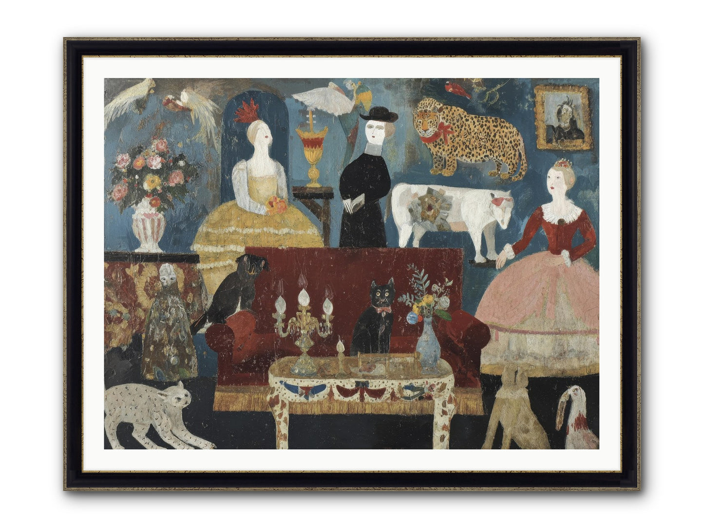 Mirth At Montpelier House Framed Print - Black & Gold 48x36