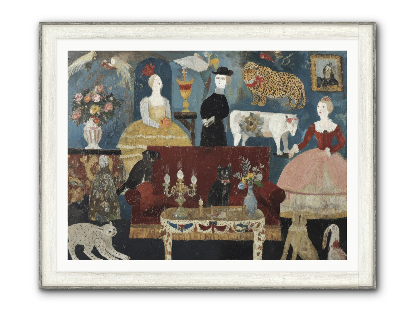 Mirth At Montpelier House Framed Print - Driftwood White 48x36
