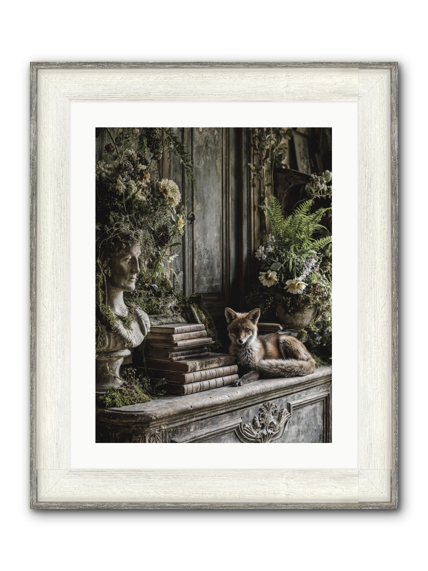 Mischief Blessed Framed Print - Driftwood White 18x24