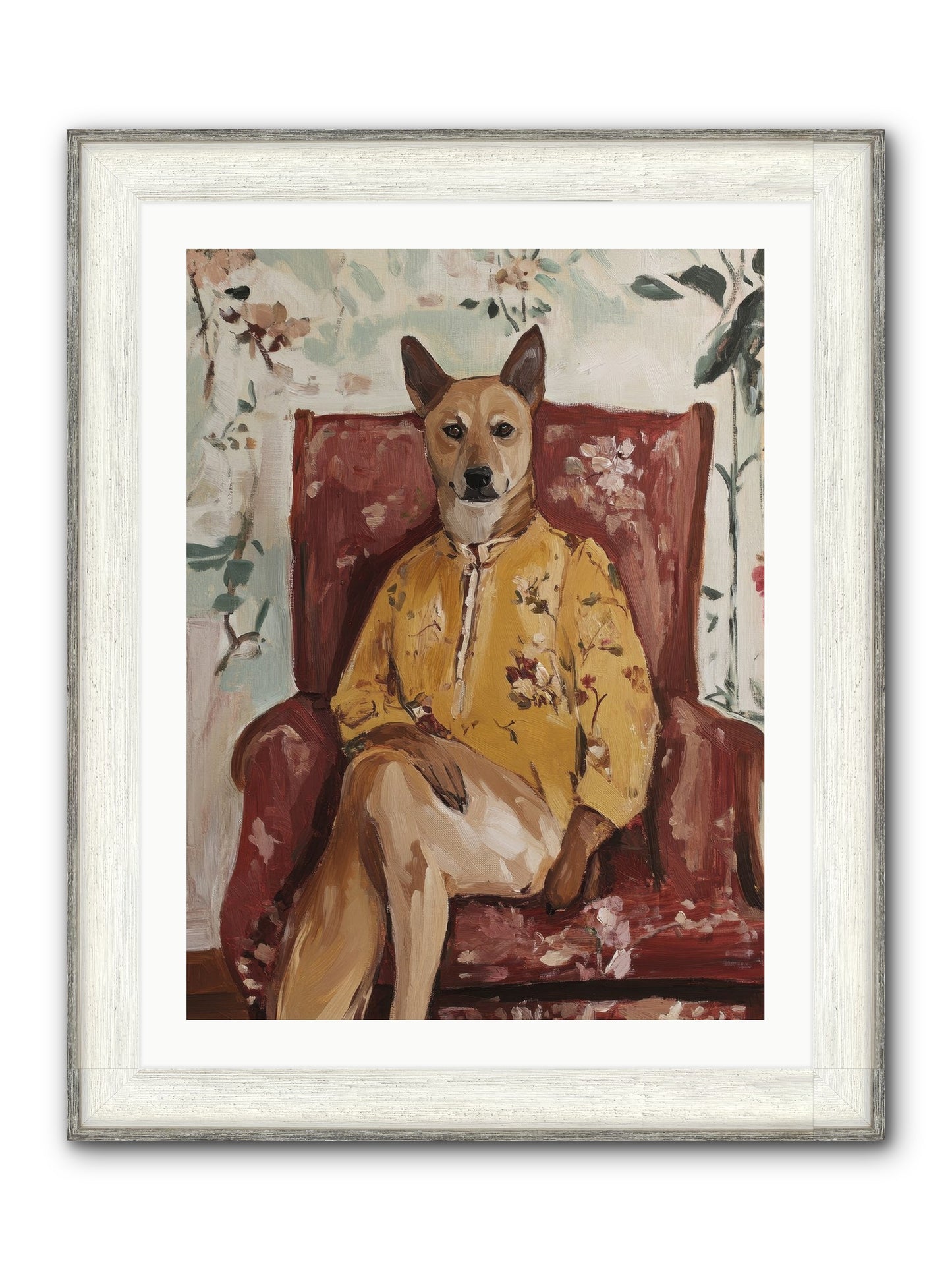 Miss Honey Bee Framed Print - Driftwood White 24x32