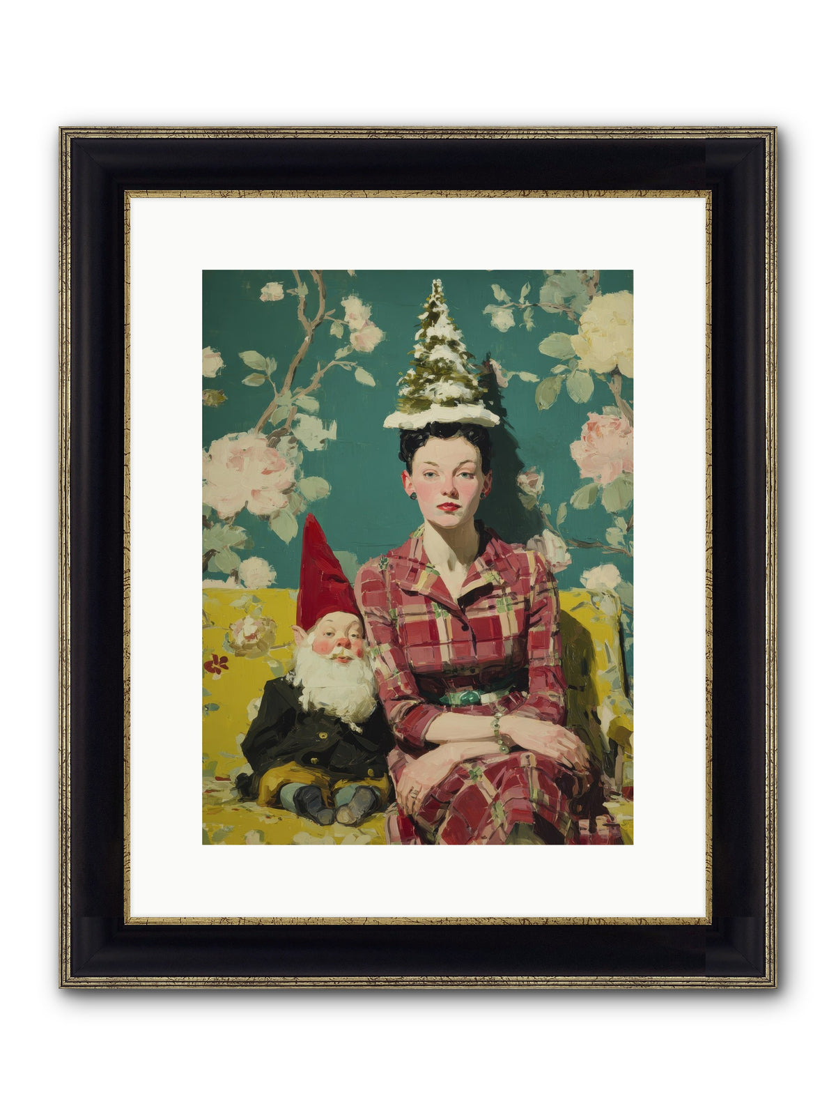 Miss Marrow’s Holiday Agenda Framed Print - Black & Gold 12x16