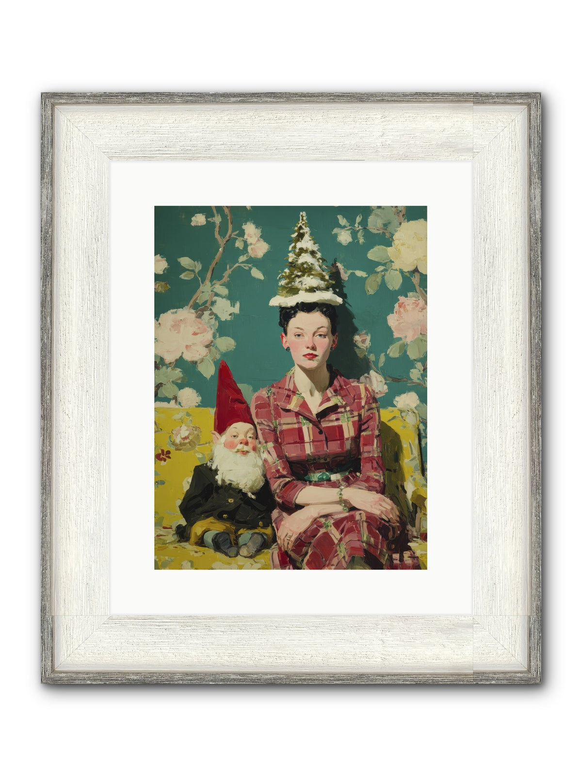Miss Marrow’s Holiday Agenda Framed Print - Driftwood White 12x16