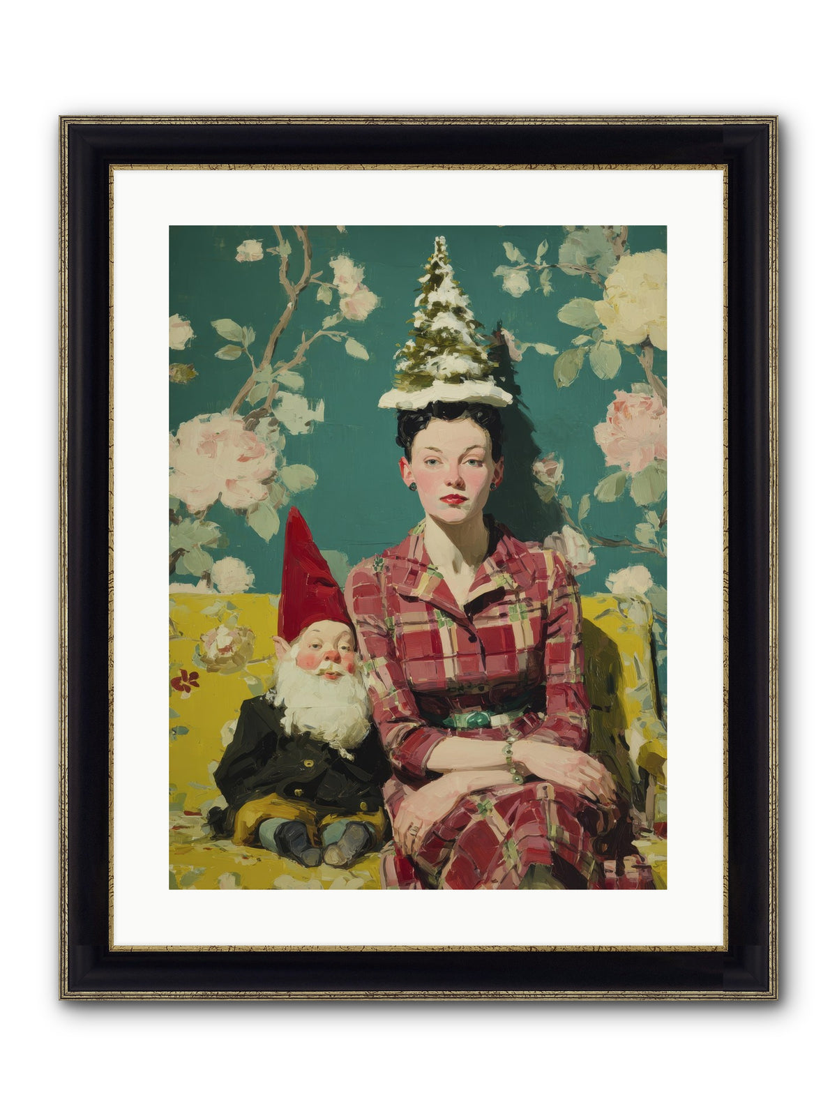 Miss Marrow’s Holiday Agenda Framed Print - Black & Gold 18x24