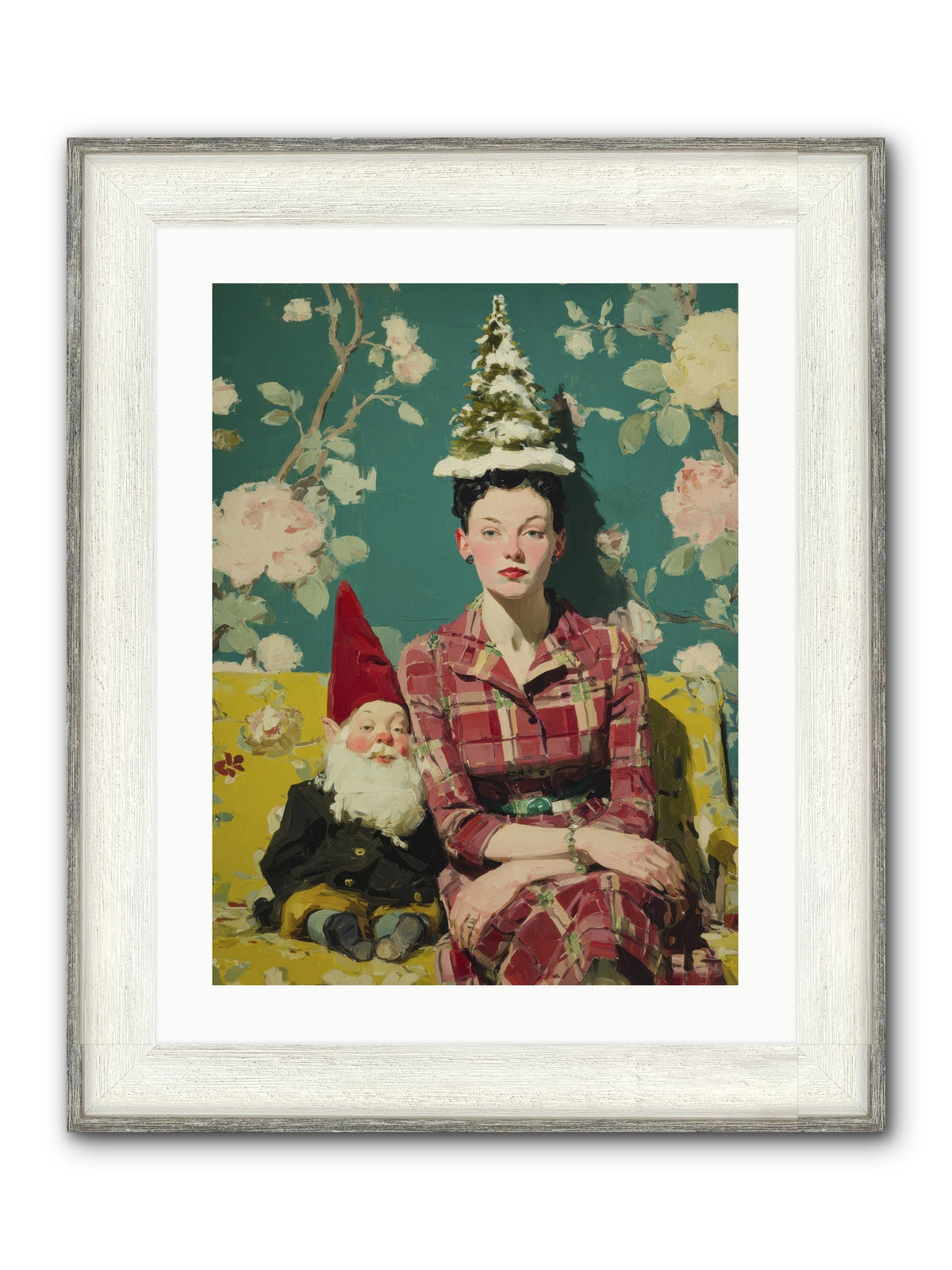 Miss Marrow’s Holiday Agenda Framed Print - Driftwood White 18x24