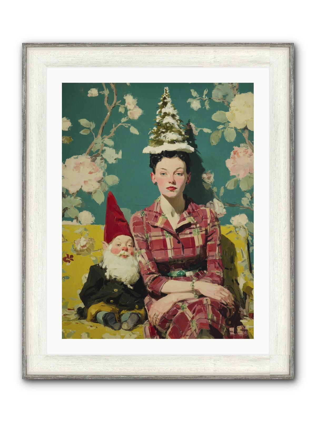 Miss Marrow’s Holiday Agenda Framed Print - Driftwood White 24x32