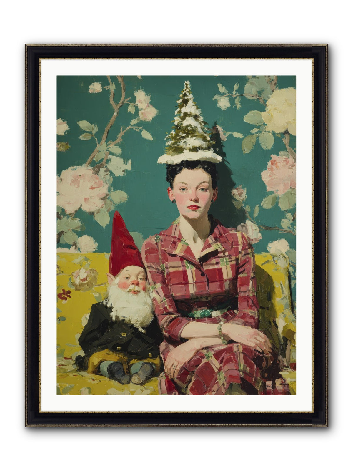 Miss Marrow’s Holiday Agenda Framed Print - Black & Gold 30x40