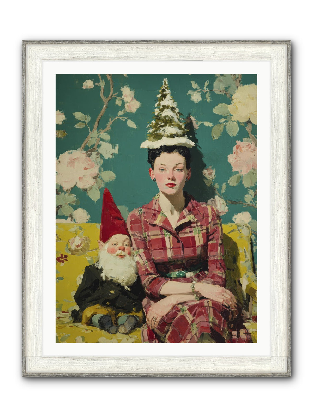 Miss Marrow’s Holiday Agenda Framed Print - Driftwood White 30x40