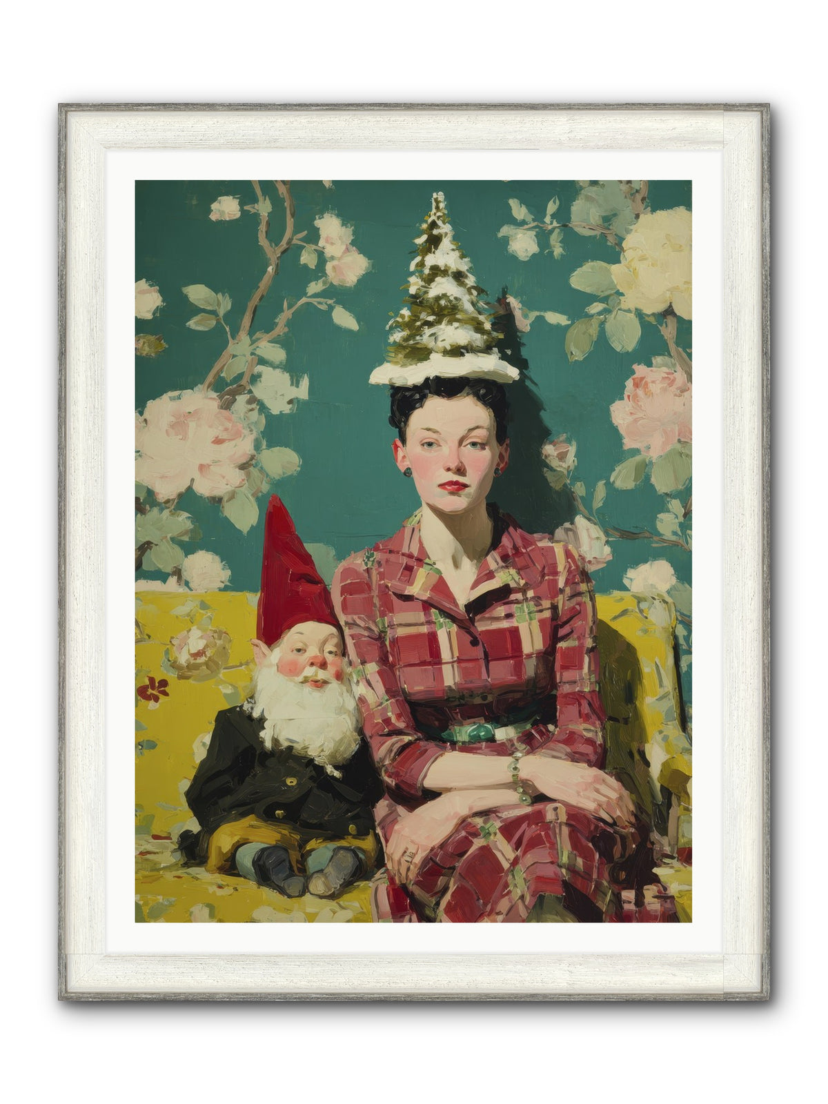 Miss Marrow’s Holiday Agenda Framed Print - Driftwood White 36x48