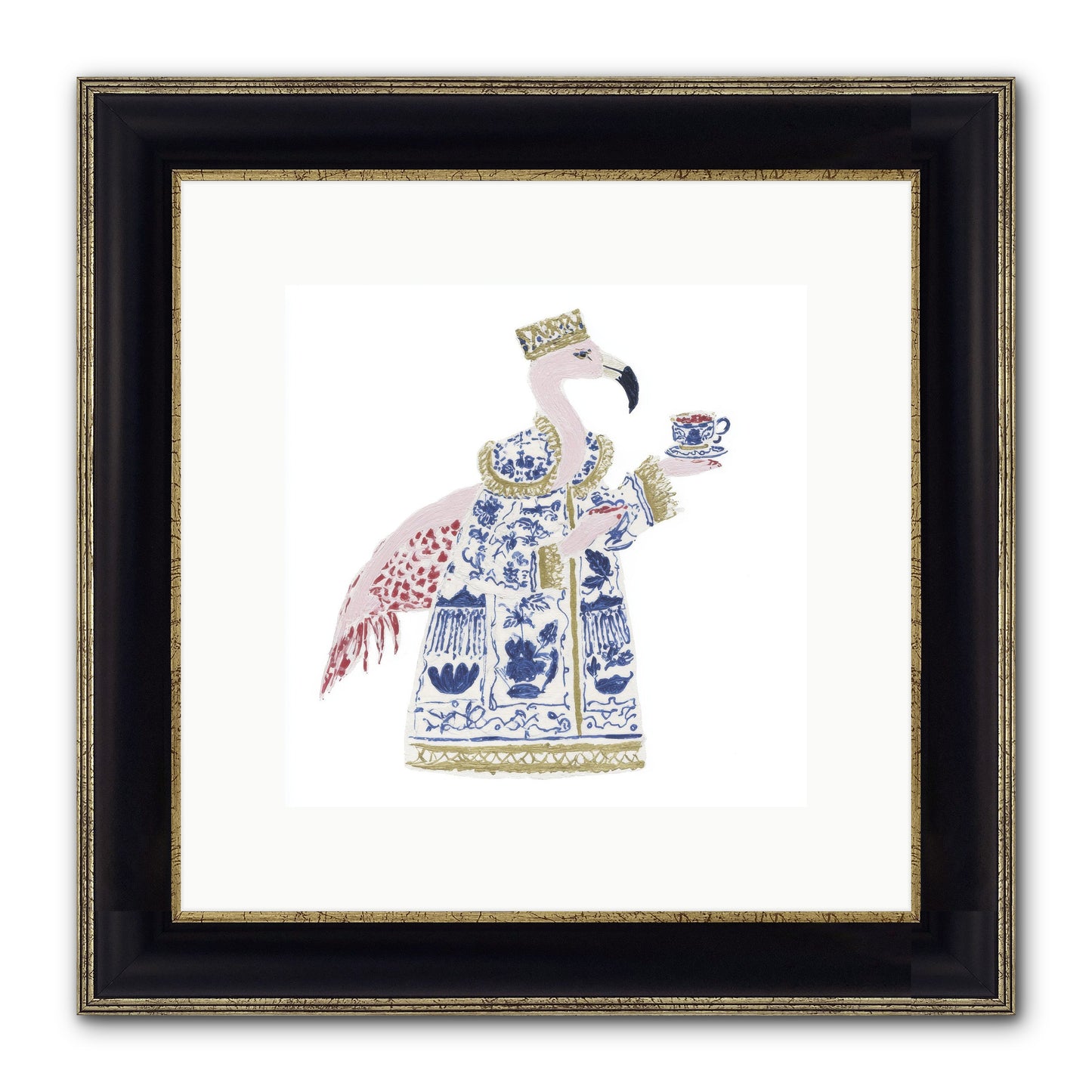 Miss Plume’s Catalogue Framed Print - Black & Gold 10x10