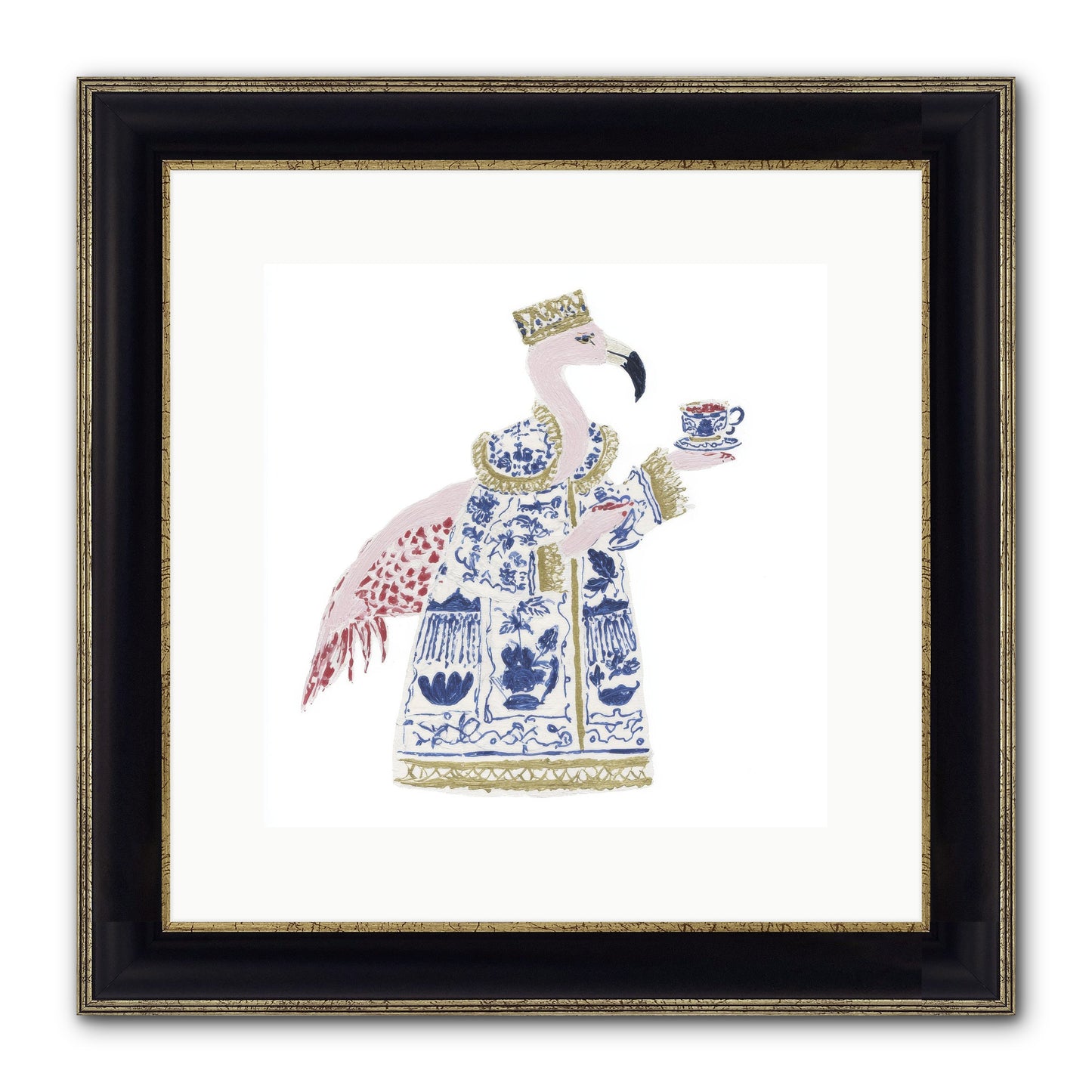 Miss Plume’s Catalogue Framed Print - Black & Gold 12x12