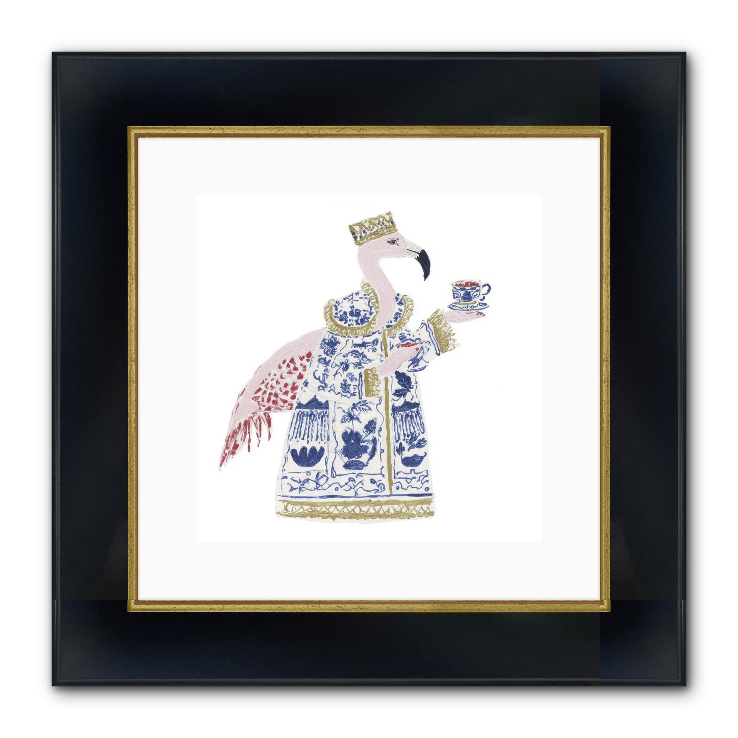 Miss Plume’s Catalogue Framed Print - Wide Black w/Gold 12x12