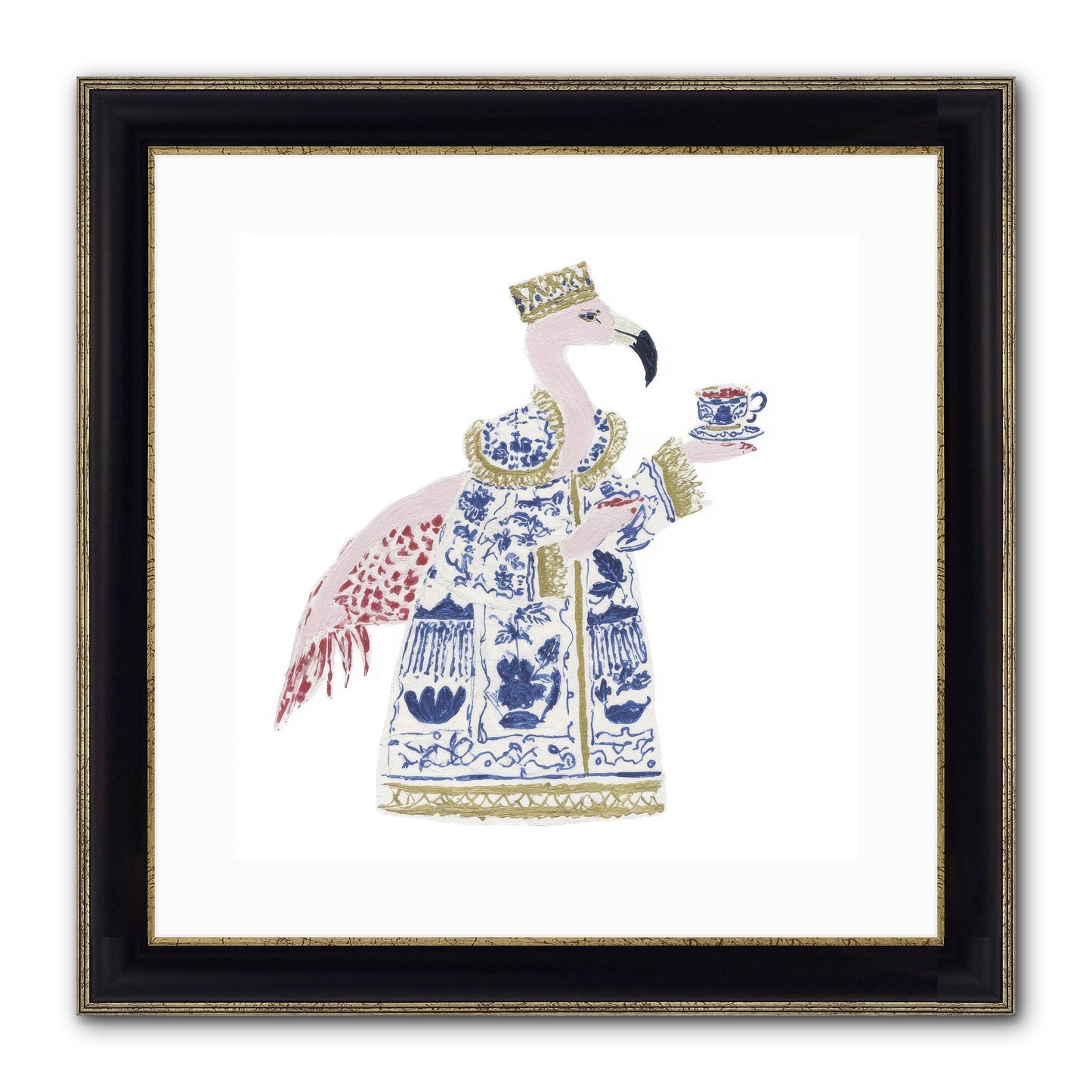Miss Plume’s Catalogue Framed Print - Black & Gold 16x16