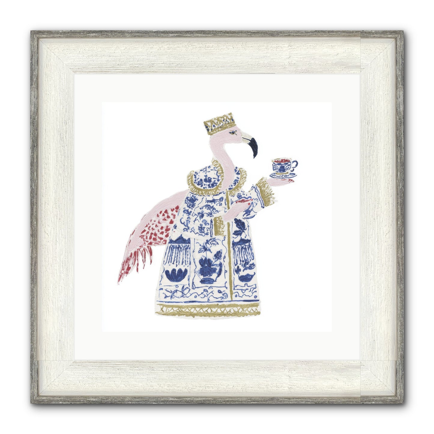 Miss Plume’s Catalogue Framed Print - Driftwood White 16x16
