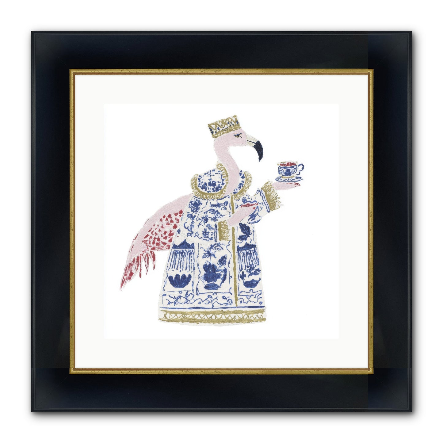 Miss Plume’s Catalogue Framed Print - Wide Black w/Gold 16x16