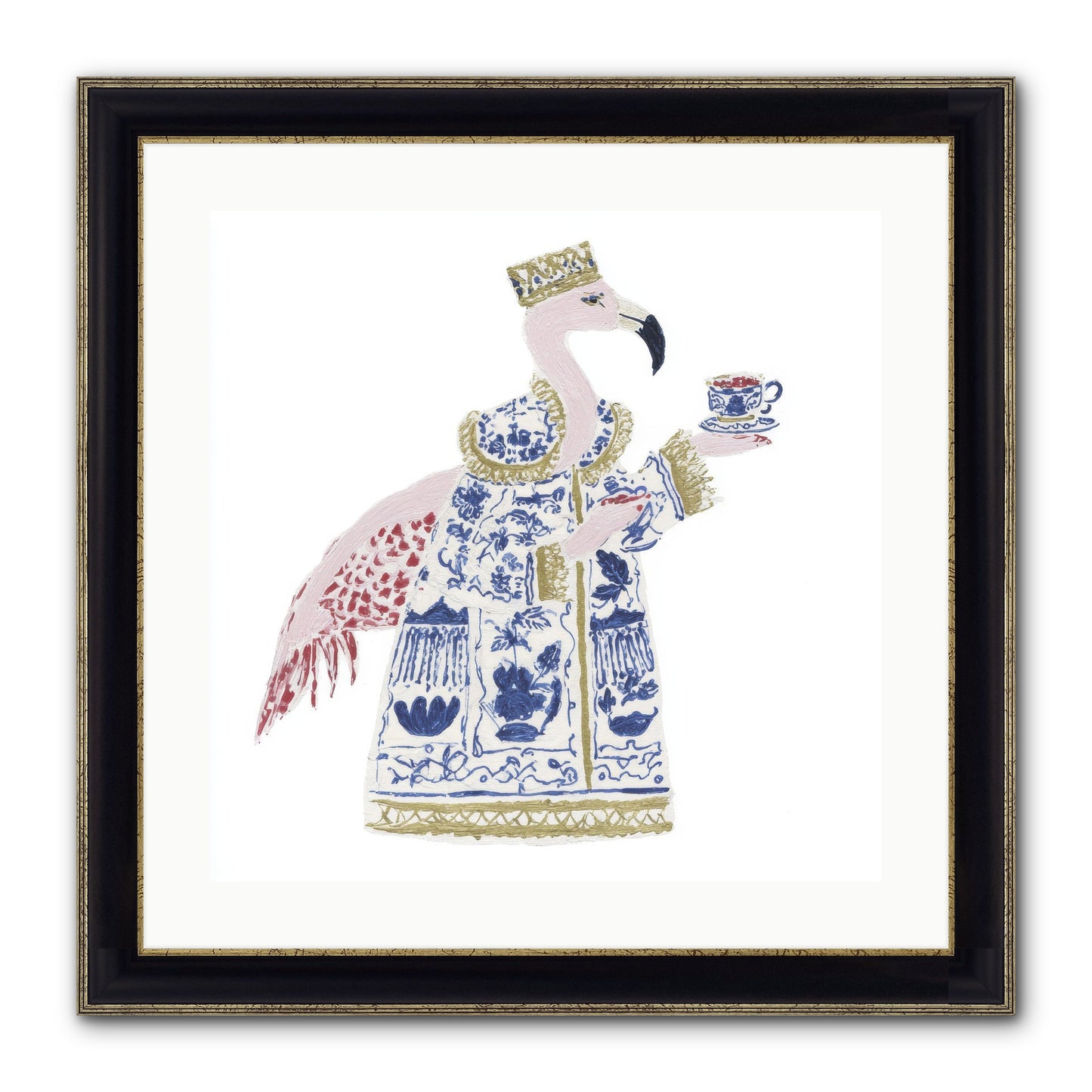 Miss Plume’s Catalogue Framed Print - Black & Gold 20x20