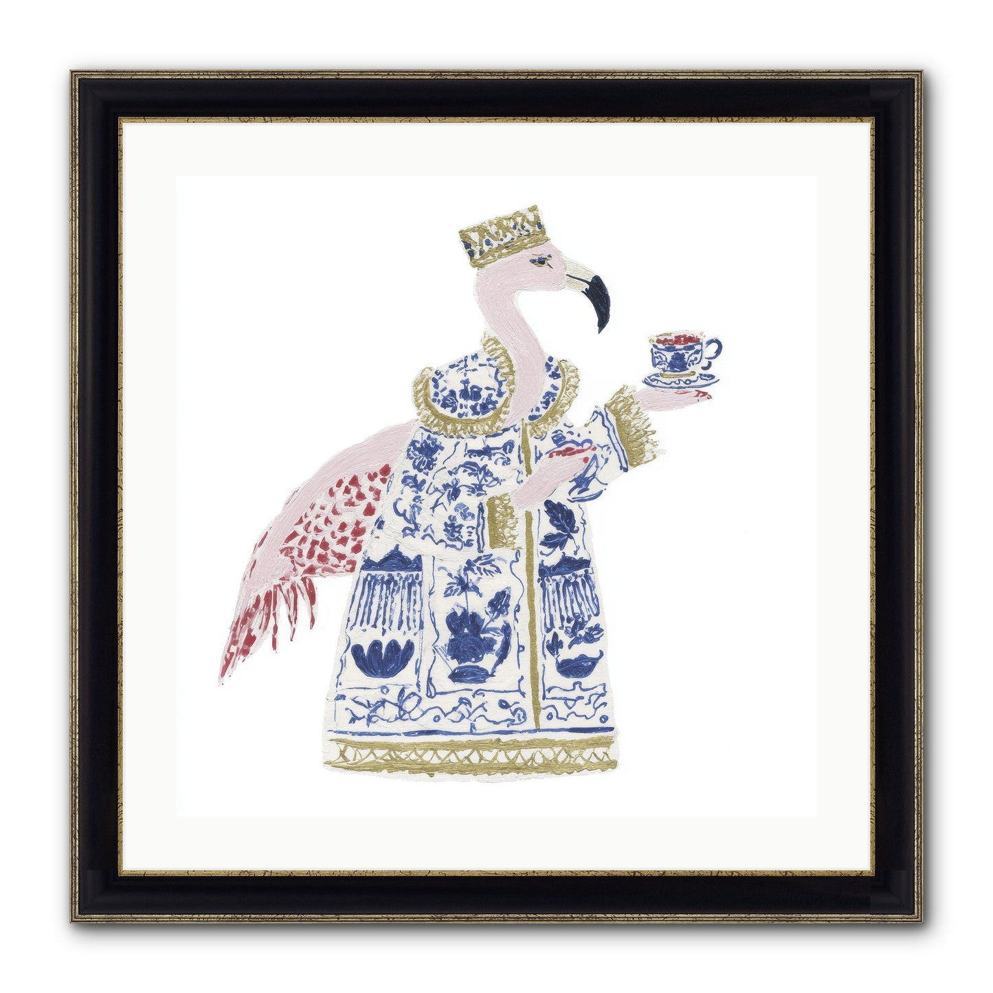 Miss Plume’s Catalogue Framed Print - Black & Gold 24x24
