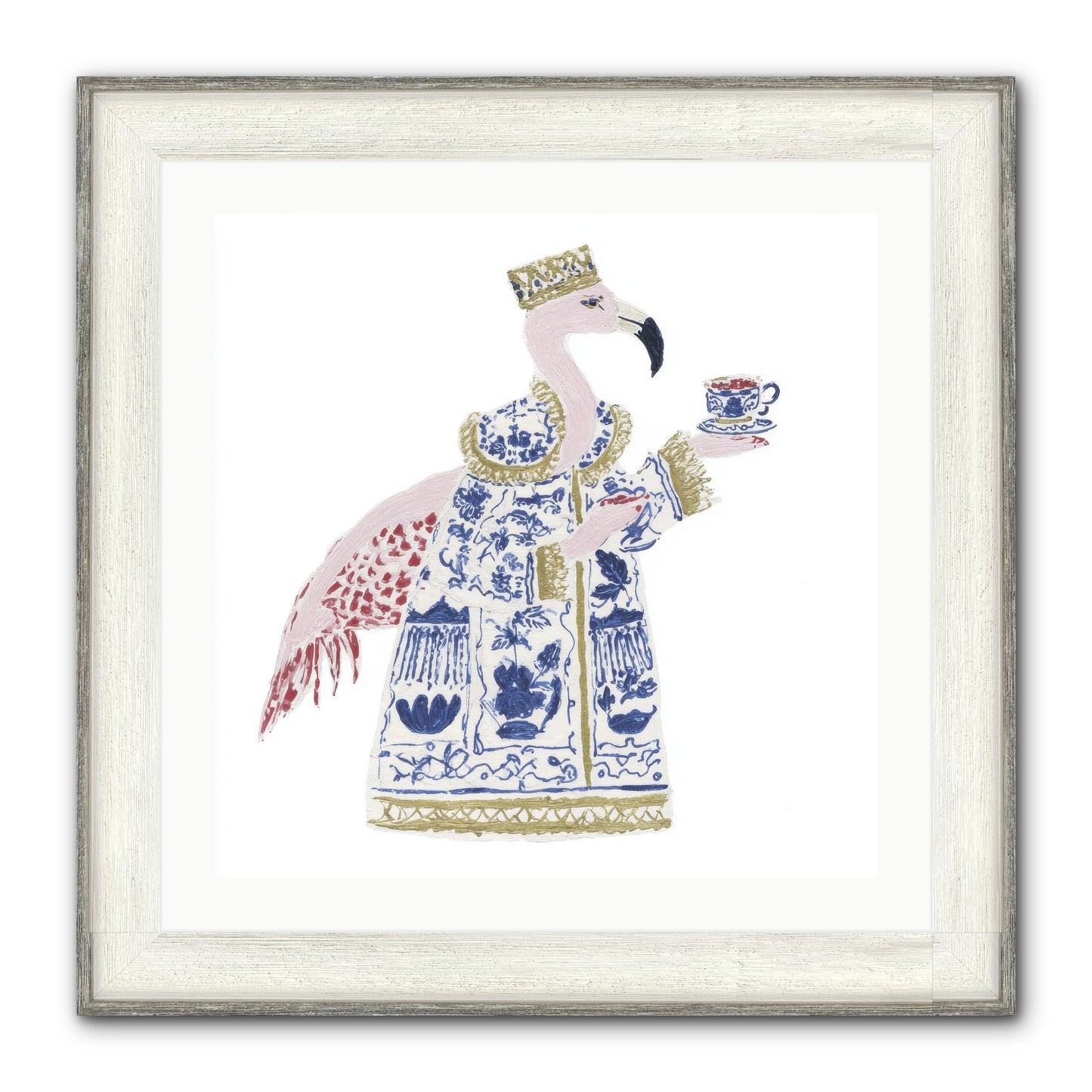 Miss Plume’s Catalogue Framed Print - Driftwood White 24x24