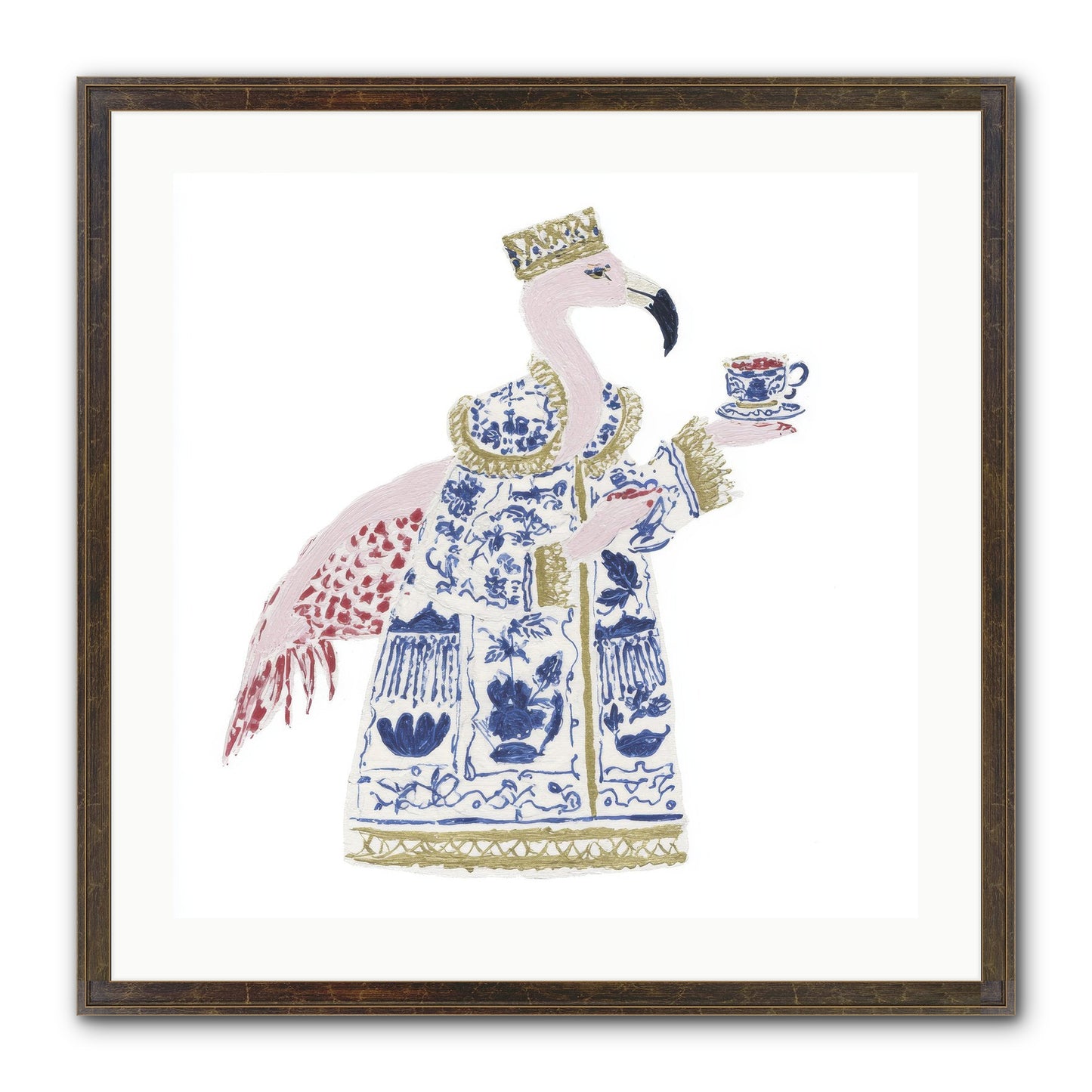 Miss Plume’s Catalogue Framed Print - Slimwoods Black/Gold 24x24
