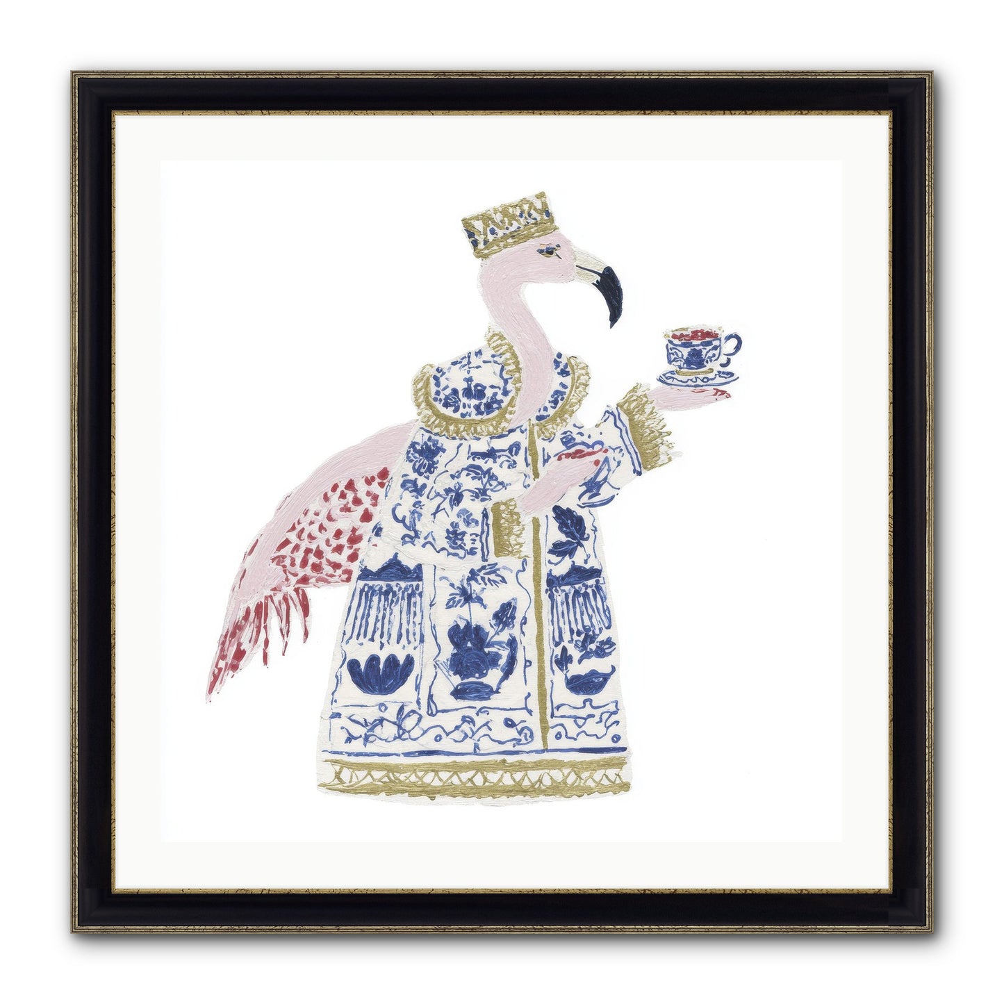 Miss Plume’s Catalogue Framed Print - Black & Gold 30x30