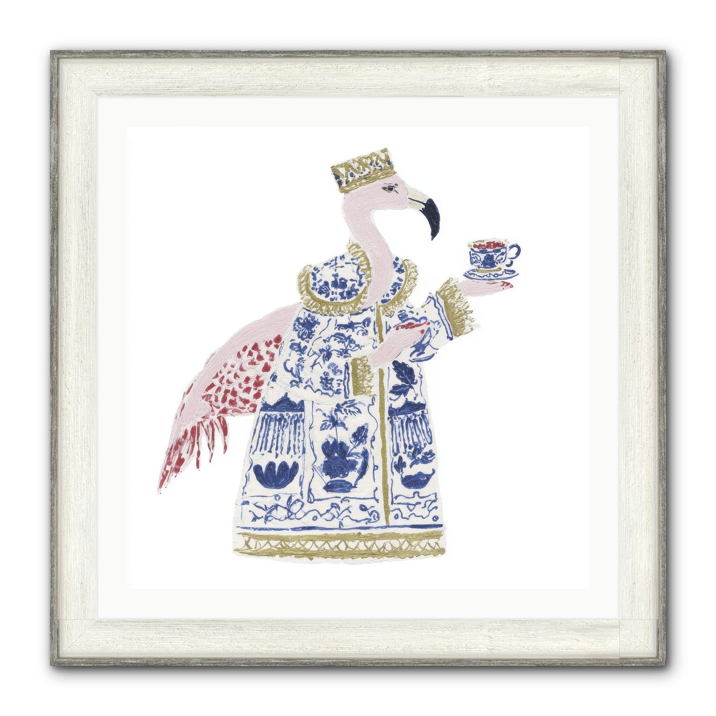 Miss Plume’s Catalogue Framed Print - Driftwood White 30x30