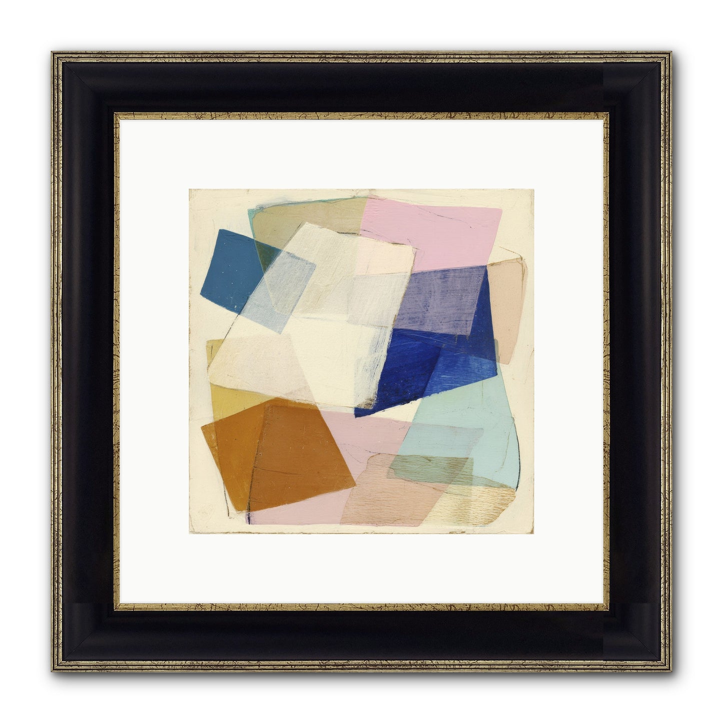 Misted Loom Framed Print - Black & Gold 10x10