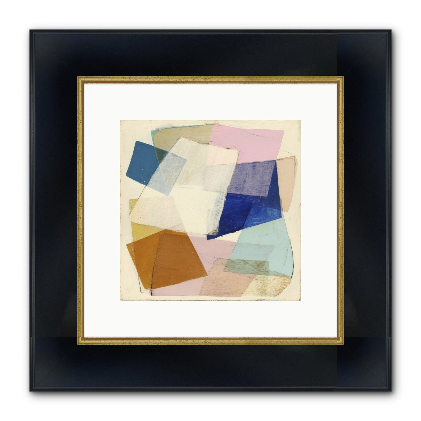 Misted Loom Framed Print - Wide Black w/Gold 10x10