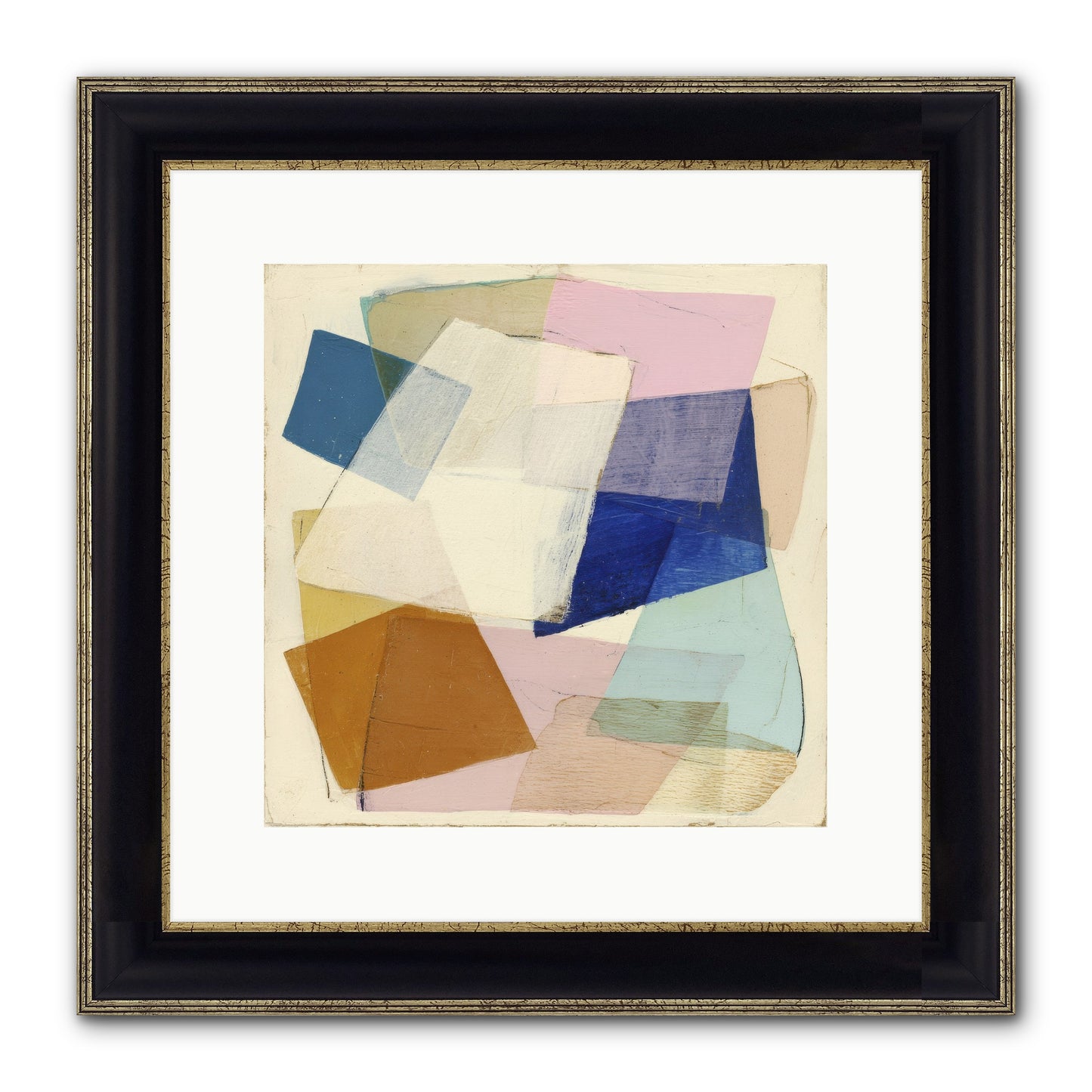 Misted Loom Framed Print - Black & Gold 12x12