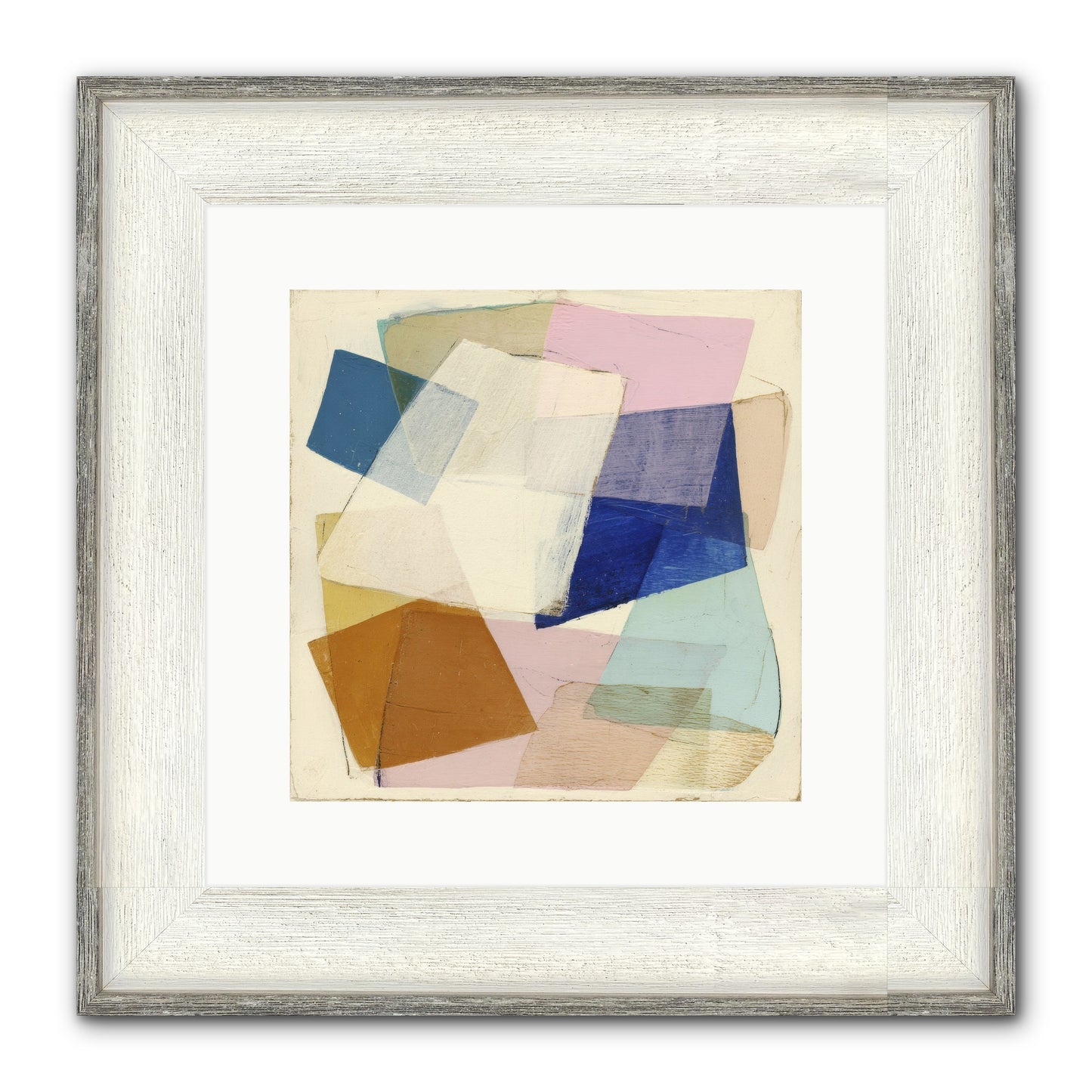 Misted Loom Framed Print - Driftwood White 12x12