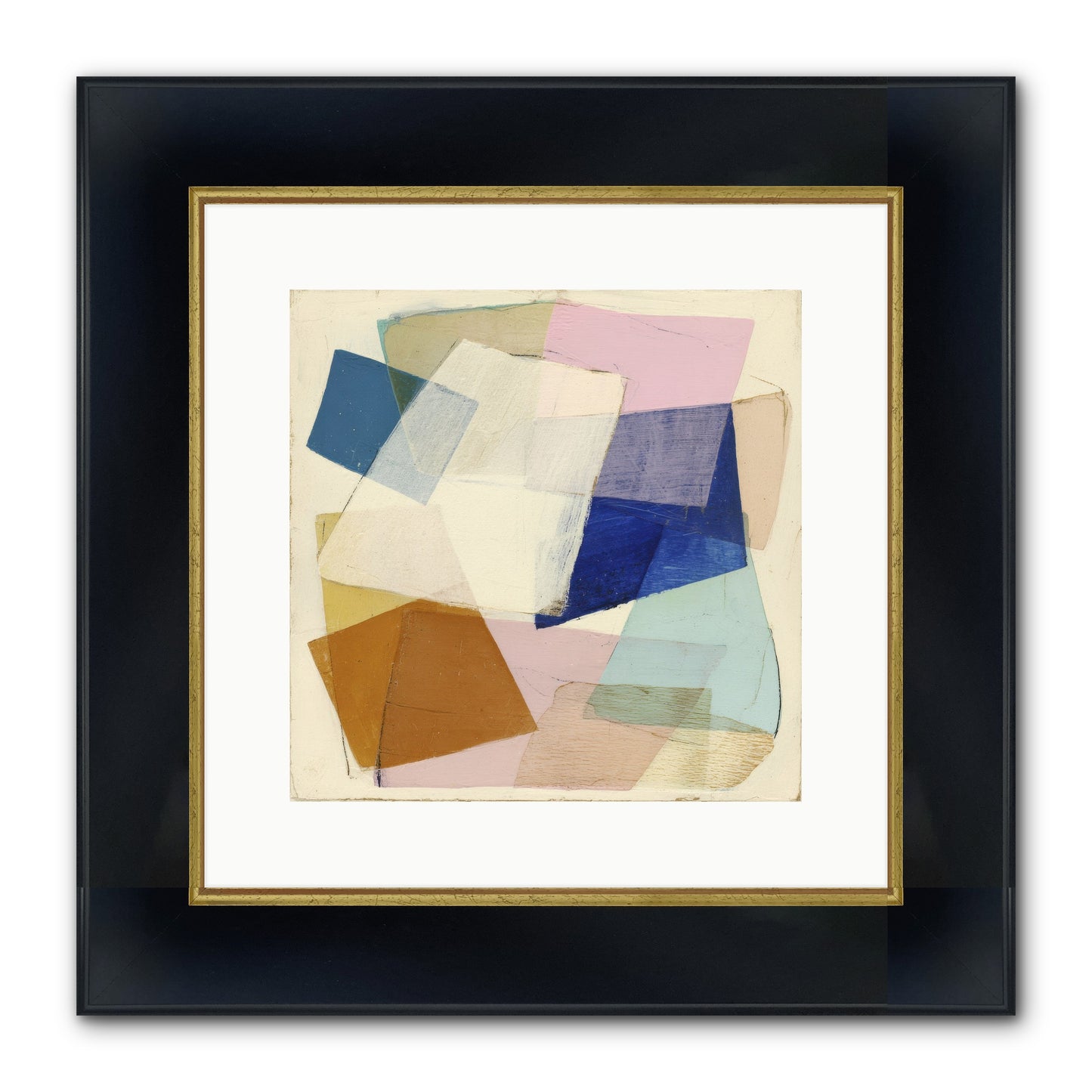 Misted Loom Framed Print - Wide Black w/Gold 12x12