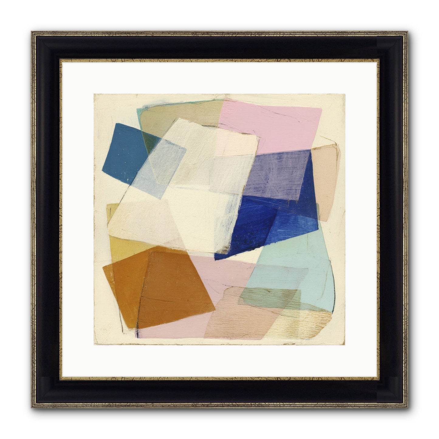 Misted Loom Framed Print - Black & Gold 16x16