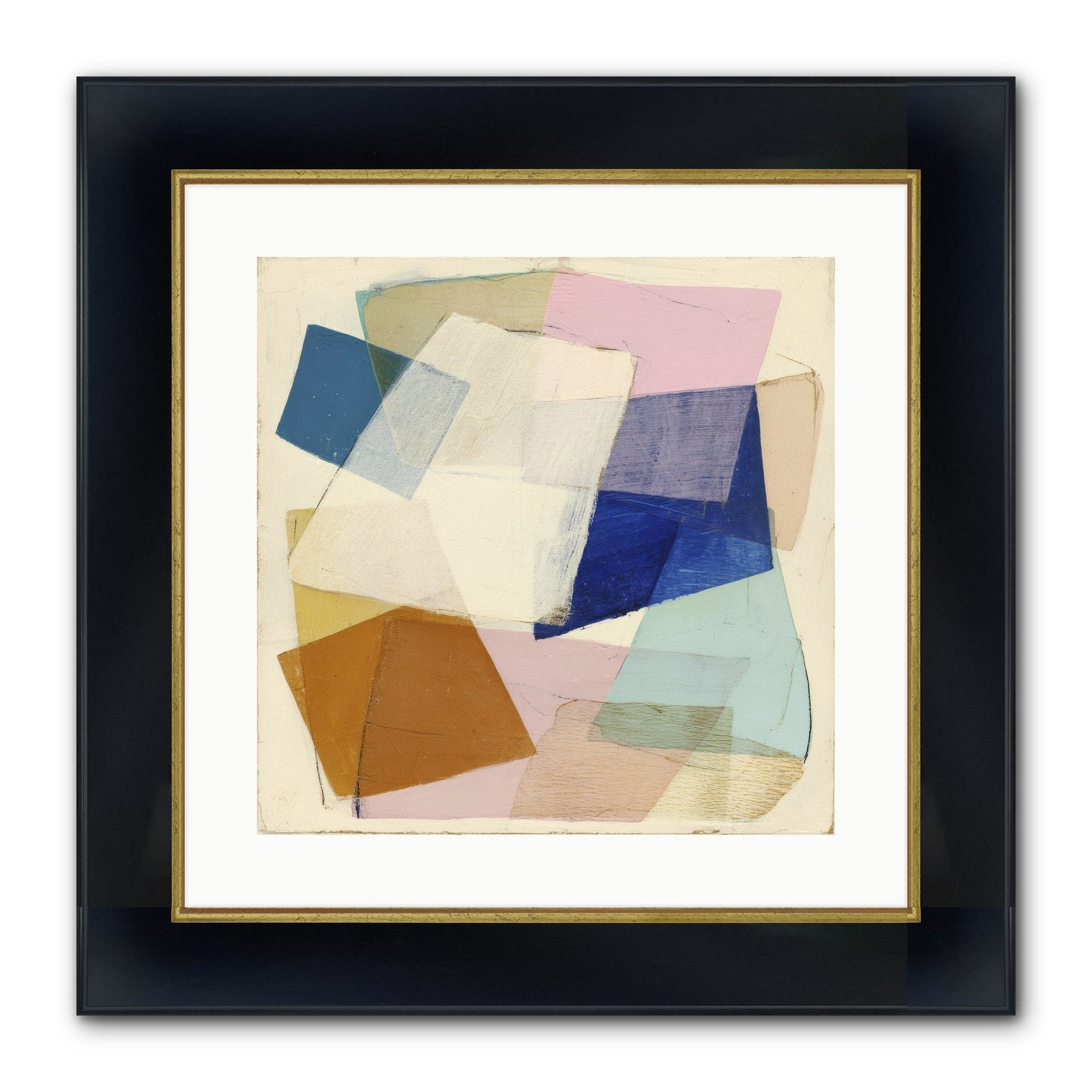 Misted Loom Framed Print - Wide Black w/Gold 16x16